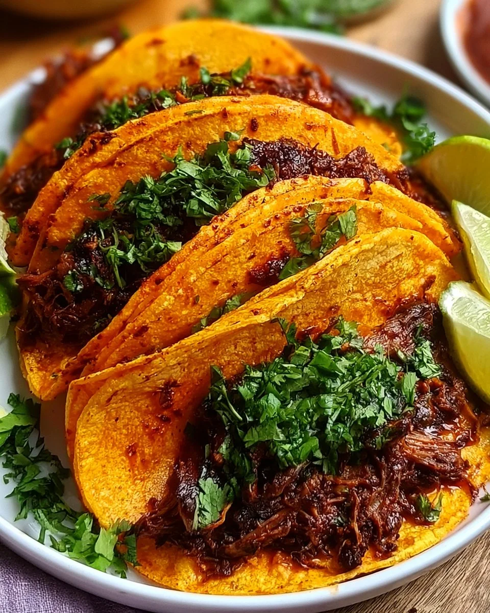 Delicious juicy birria tacos with flavorful broth and toppings