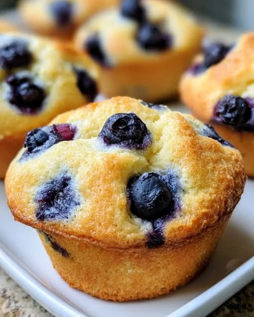 Keto Blueberry Muffins on a plate, perfect for a low-carb diet