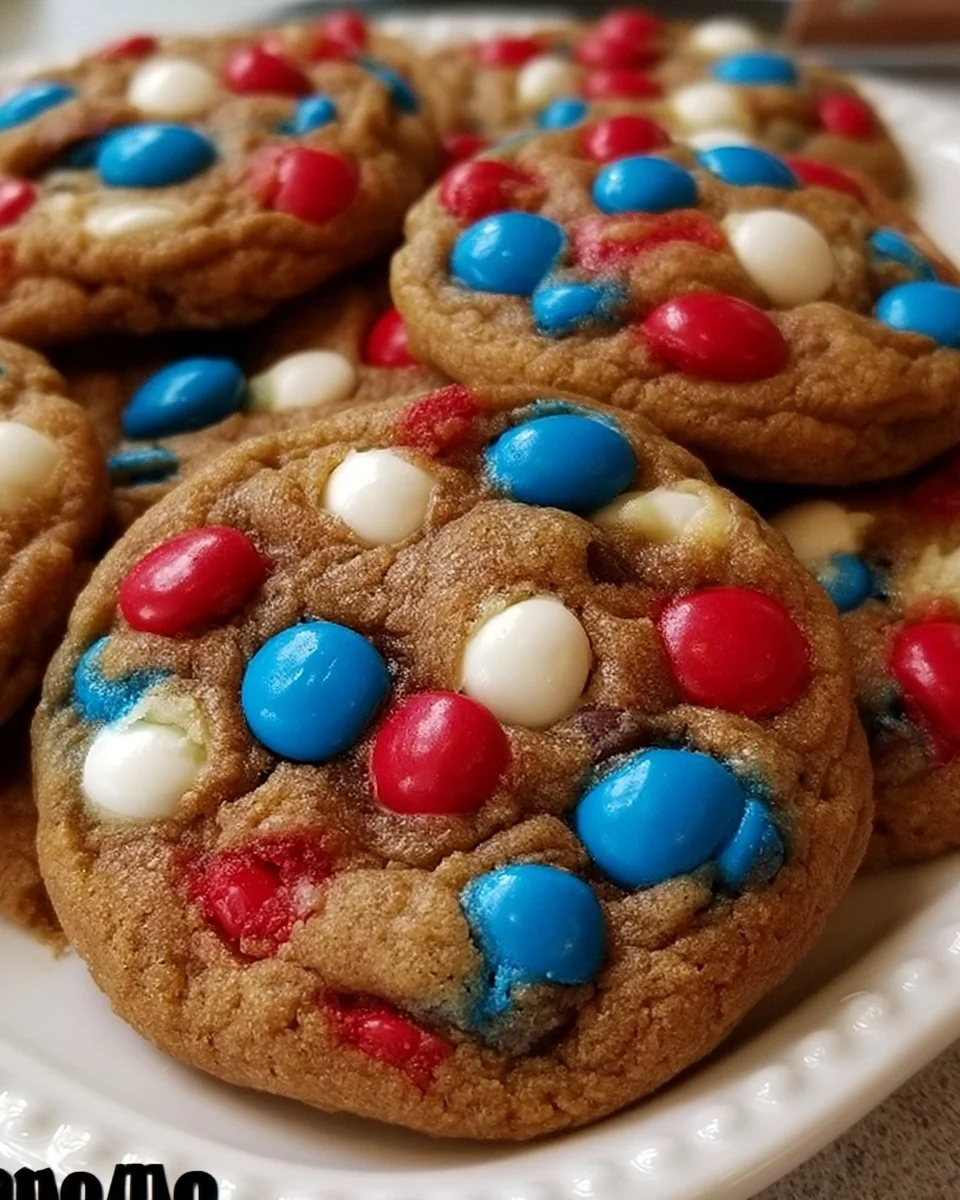 Colorful July cookies for 4th of July celebrations.