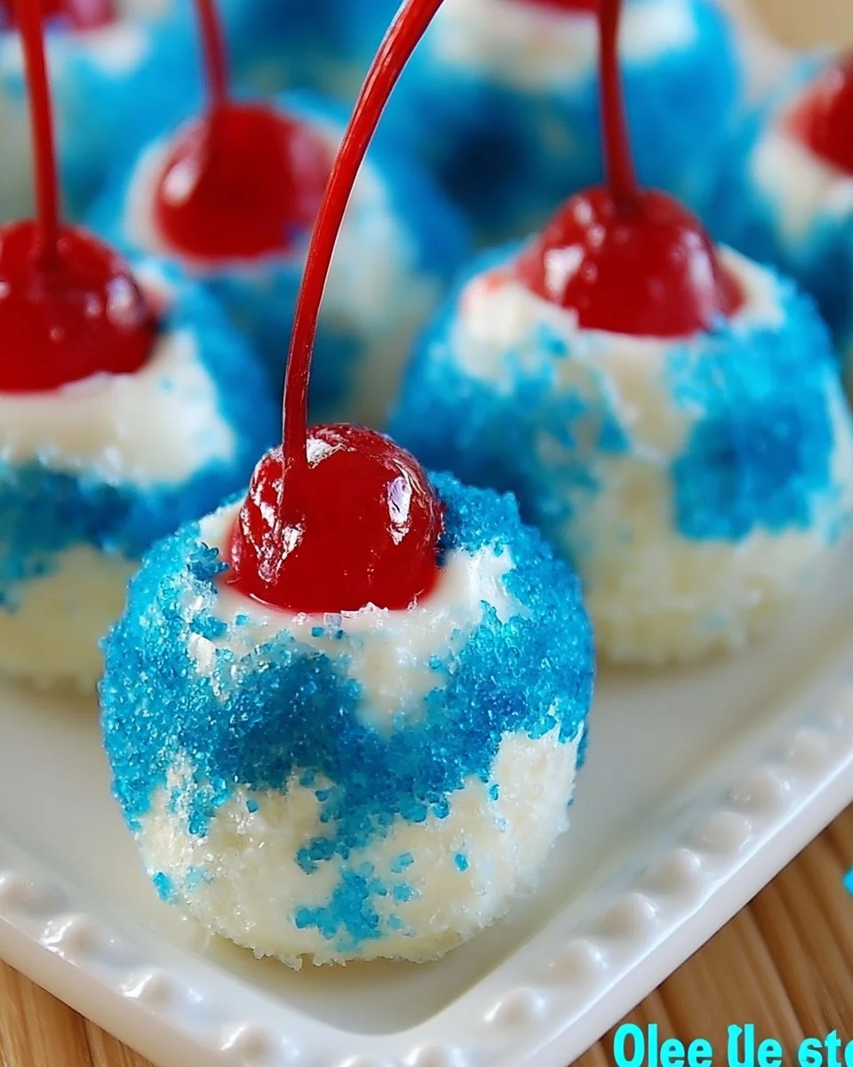 Delicious boozy cherry bombs ready for serving at a party