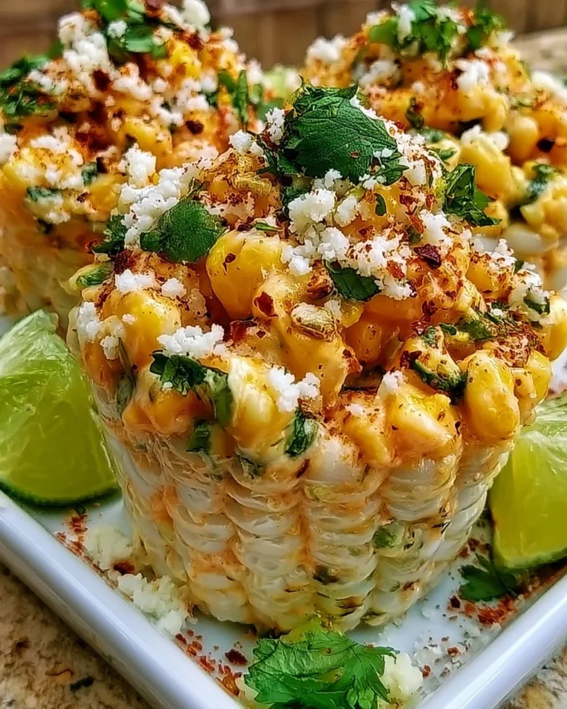 Delicious Creamy Mexican Street Corn Cup topped with cheese and spices
