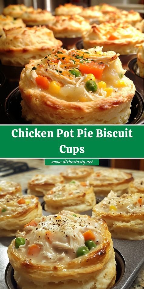 Chicken Pot Pie Biscuit Cups